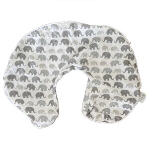 Bobby Nursing Pillow Cover Elephant and Plaid Gray